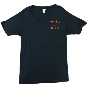 P.S. ARTS Arts Ed Shirt - Navy with Orange Writing front